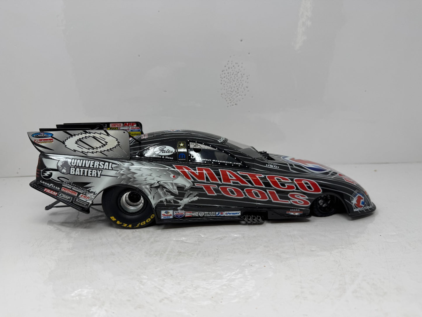 Milestone Whit Bazemore NHRA Matco Tools Iron Black Dodge Funny Car 1:16 Scale
