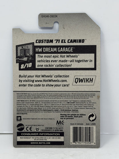 Hot Wheels ZAMAC HW Dream Garage Custom 1971 El Camino 1:64 Diecast