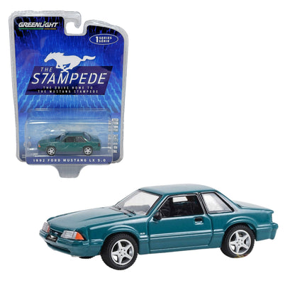 Greenlight The Stampede 1992 Ford Mustang LX 5.0 Green 1:64 Diecast