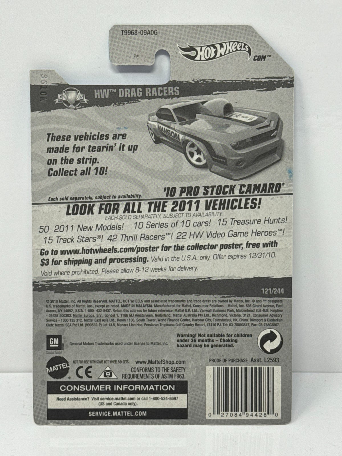 Hot Wheels Drag Racers Chevrolet Camaro Pro Stock 1:64 Diecast Factory Sealed