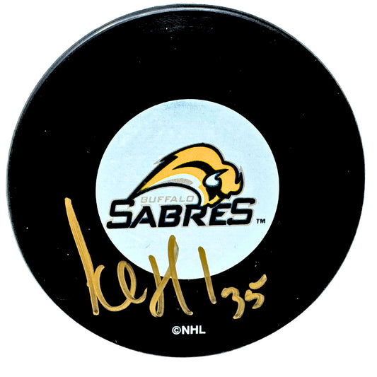 Jocelyn Thibault Buffalo Sabres Signed NHL Autograph Puck Gold Auto