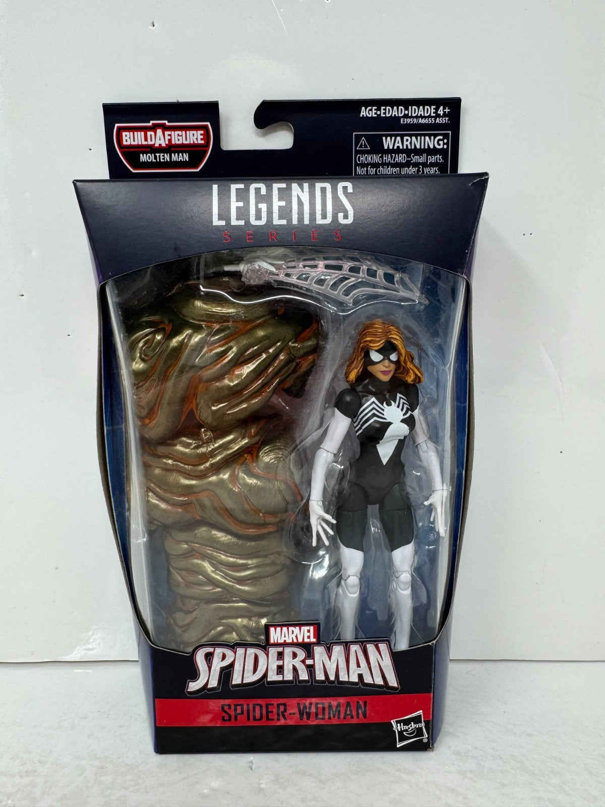 Marvel Legends Spider-Man Spider-Woman Action Figure w/ Molten Man BAF Piece