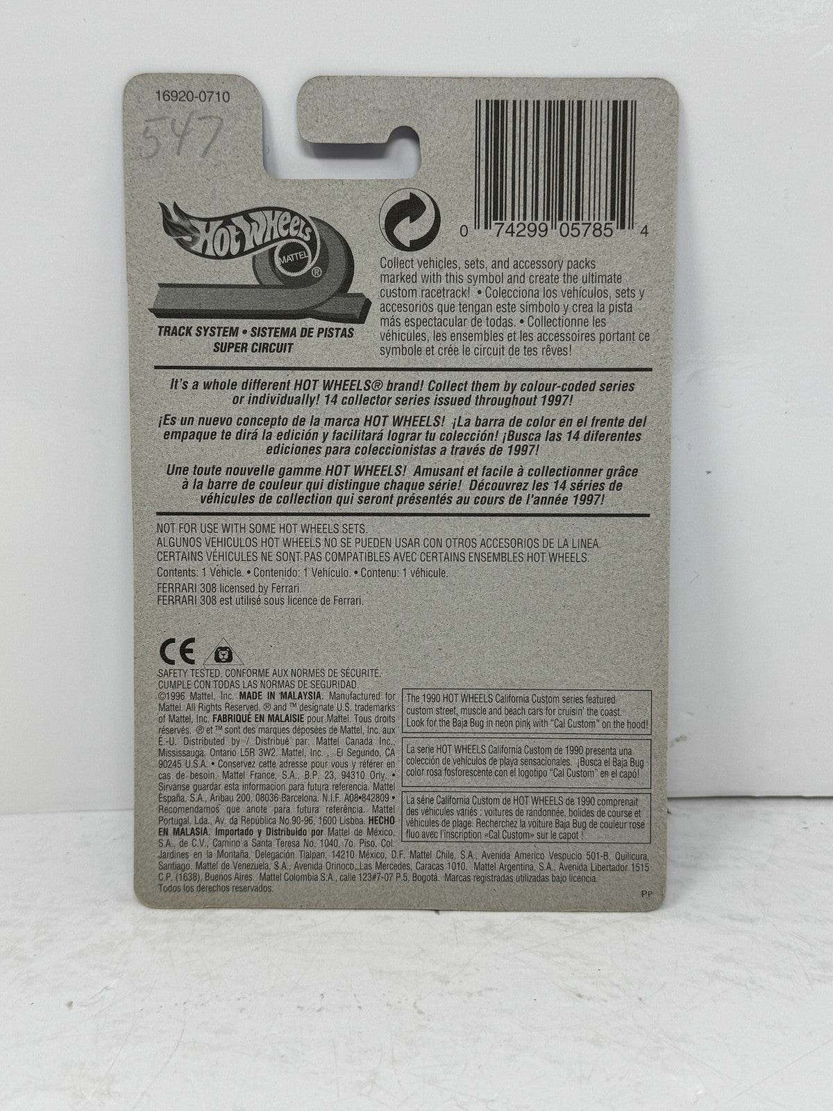 Hot Wheels Ferrari 308 Tornado 1:64 Diecast