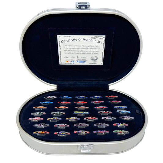 NASCAR Moog Chassis Parts 36 Pin Set Winston Cup Champions w/ Display Case RARE