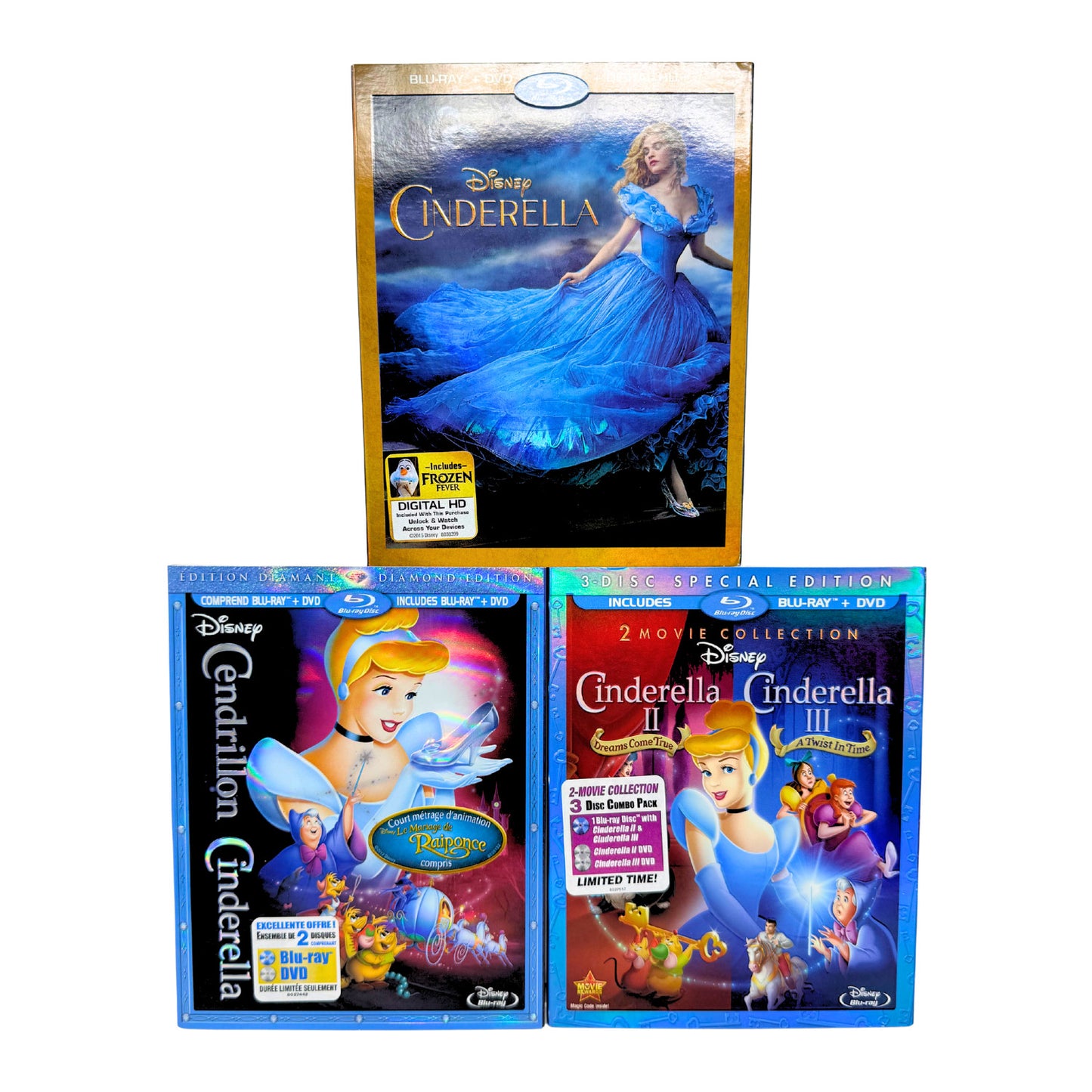 Cinderella (Blu-ray) Disney Animated & Live Action 4-Movie Collection