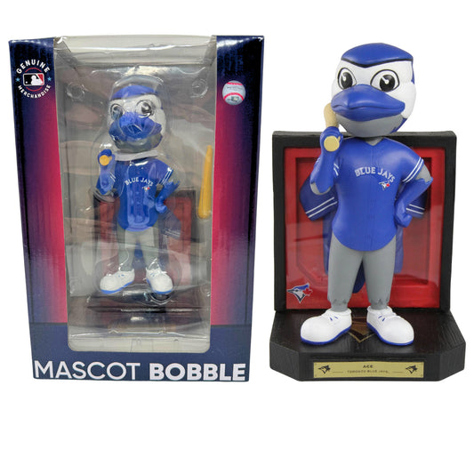 FOCO MLB Toronto Blue Jays Ace Mascot Framed Jersey Mascot Bobblehead