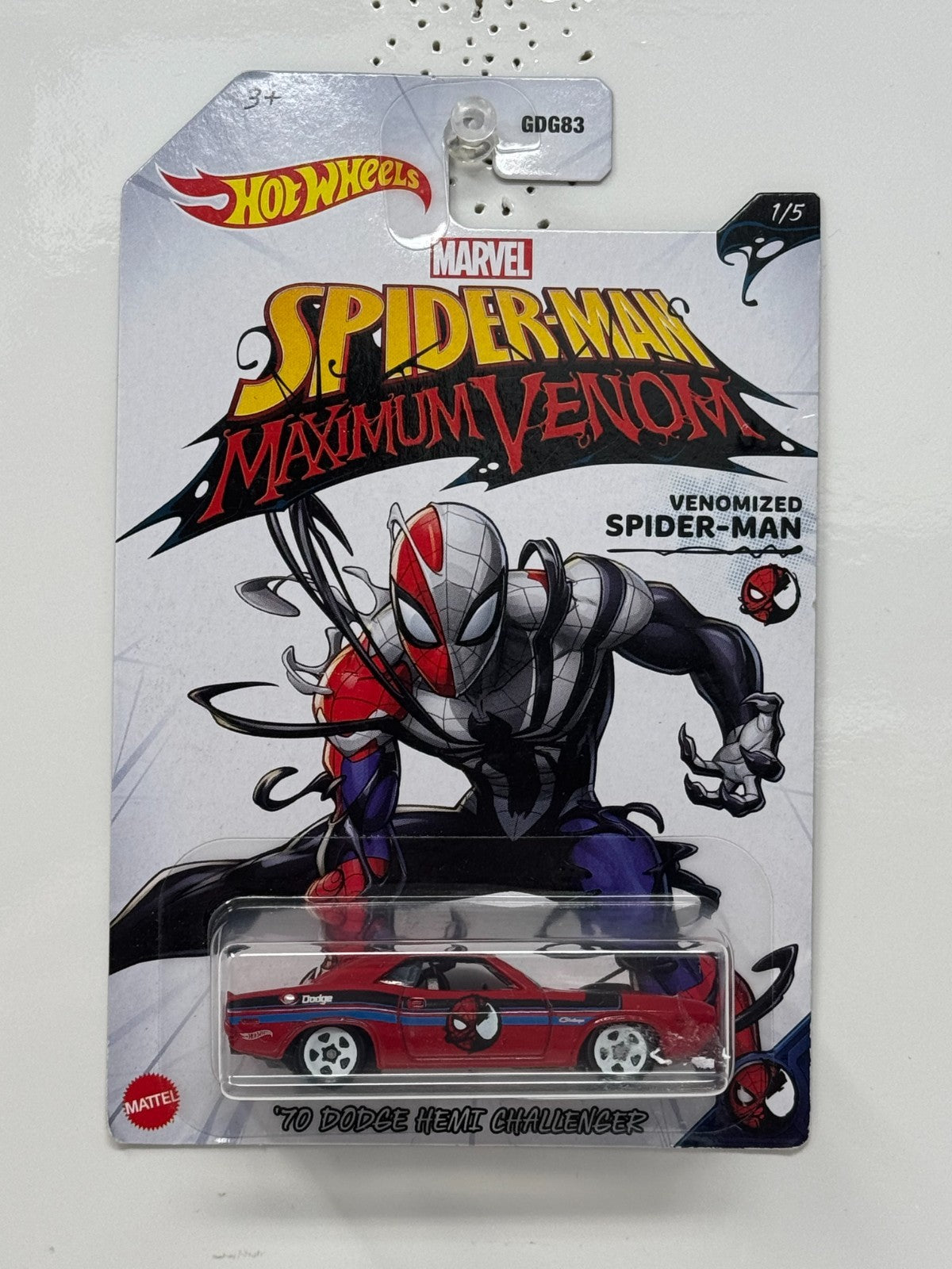 Hot Wheels Marvel Venomized Spider-Man 1970 Dodge Hemi Challenger 1:64 Diecast