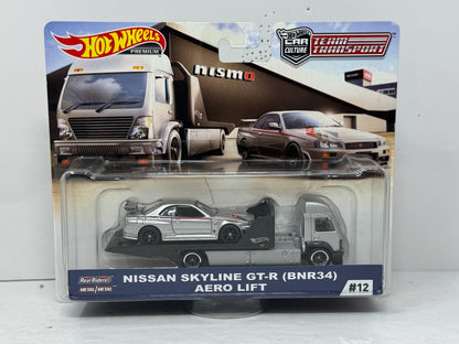 Hot Wheels Premium Team Transport #12 Nissan Skyline GT-R BNR34 1:64 Diecast