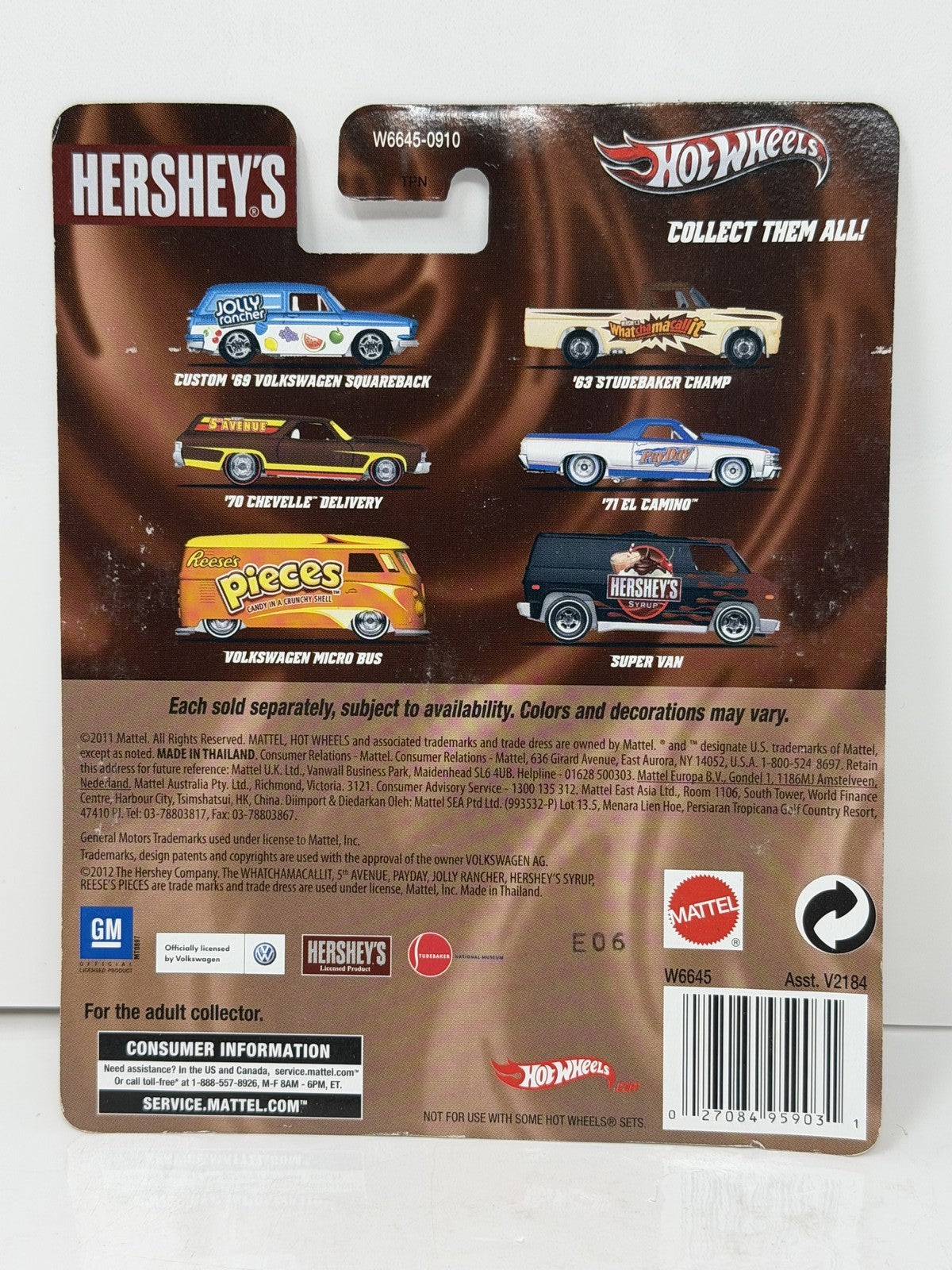 Hot Wheels Hershey's PayDay 1971 El Camino 1:64 Diecast Real Riders