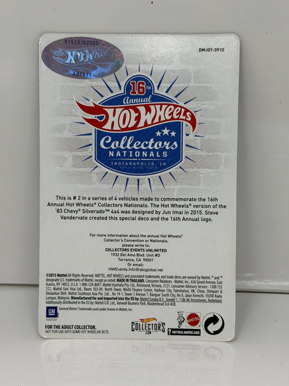 Hot Wheels 2016 Collectors Nationals 1983 Chevrolet Silverado 4x4 1:64 Diecast
