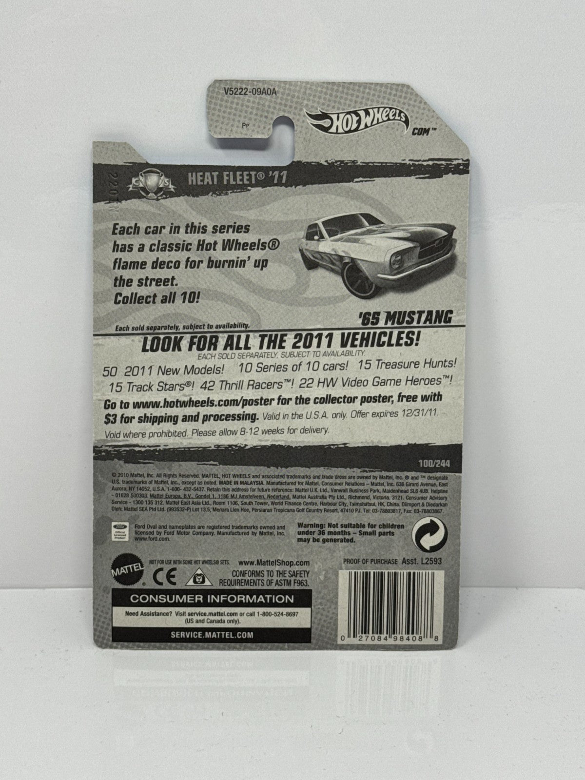 Hot Wheels Heat Fleet 1965 Ford Mustang 1:64 Diecast Factory Sealed