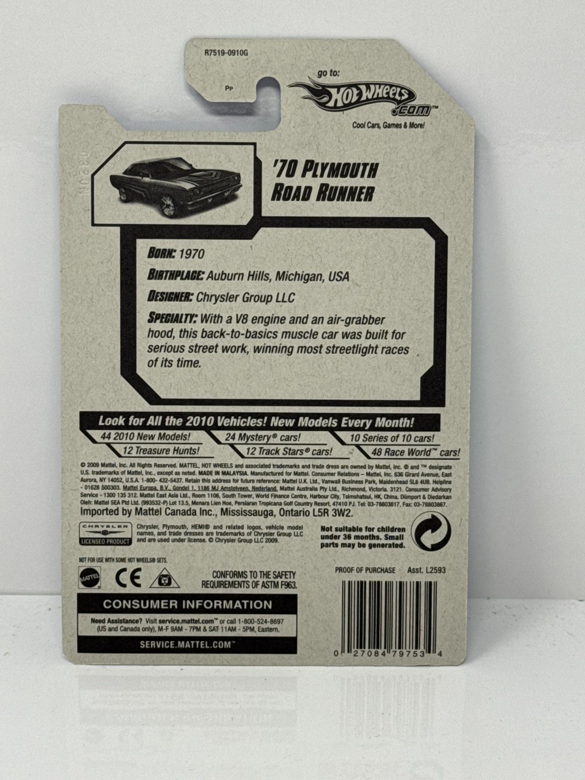Hot Wheels Nightburnerz 1970 Plymouth Road Runner 1:64 Diecast Factory Sealed