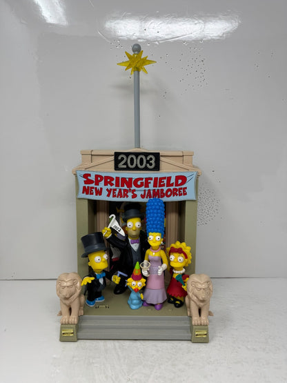 Simpsons World of Springfield New Years Town Square Set Playmates Diorama