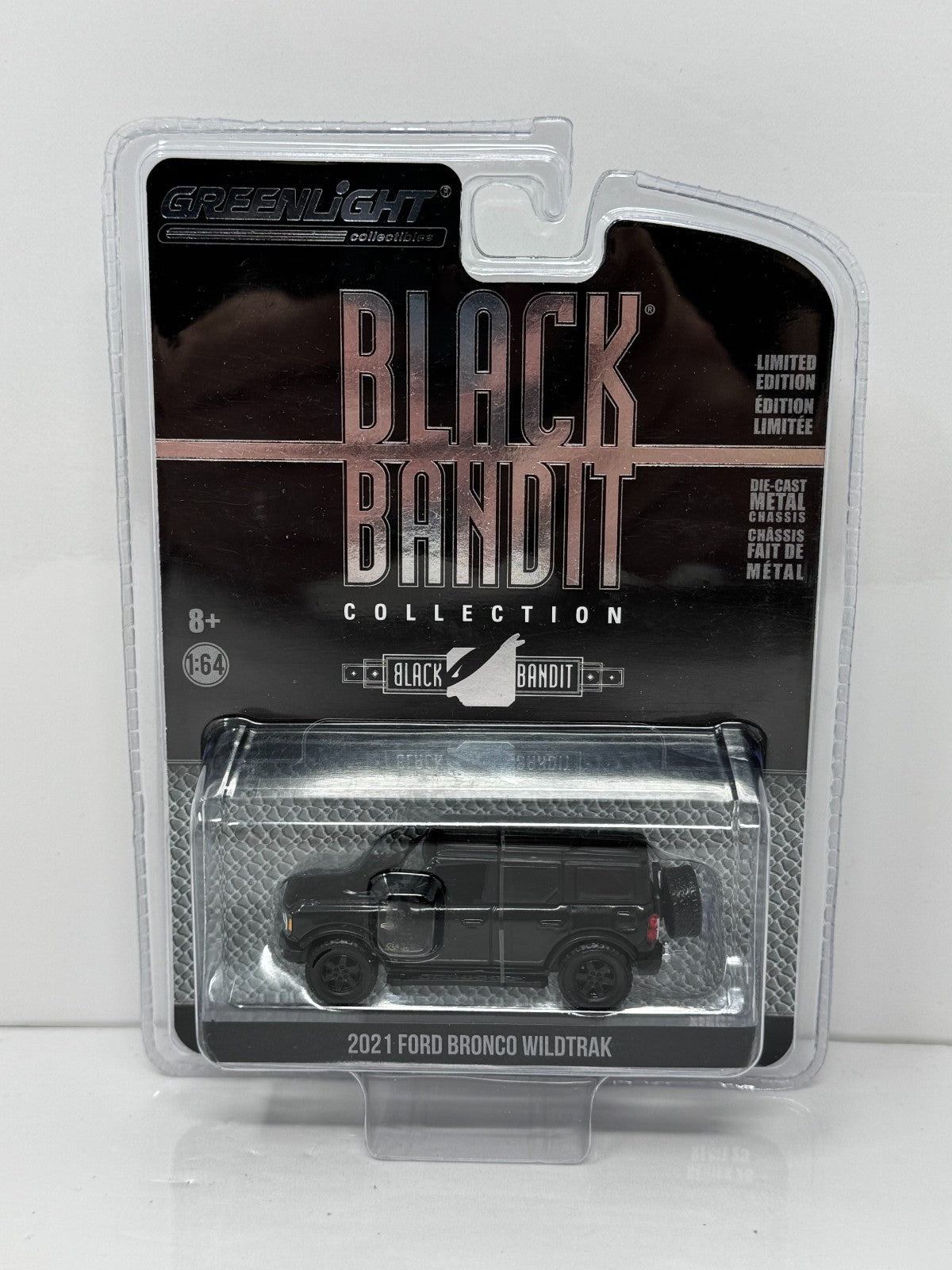 Greenlight Black Bandit Collection 2021 Ford Bronco Wildtrak 1:64 Diecast