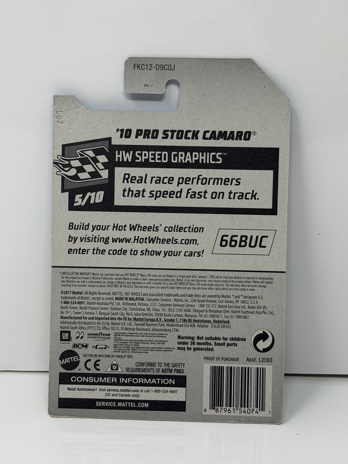 Hot Wheels Speed Graphics 2010 Chevy Pro Stock Camaro 1:64 Diecast Moon Eyes V3