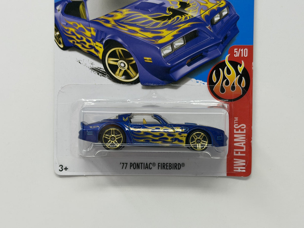 Hot Wheels Flames 1977 Pontiac Firebird 1:64 Diecast Blue