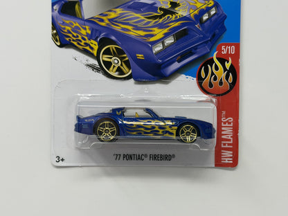 Hot Wheels Flames 1977 Pontiac Firebird 1:64 Diecast Blue