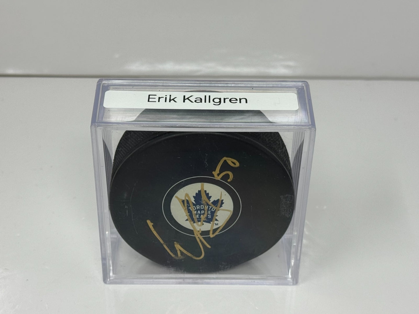 Erik Kallgren Toronto Maple Leafs Signed NHL Autograph Puck Gold Auto