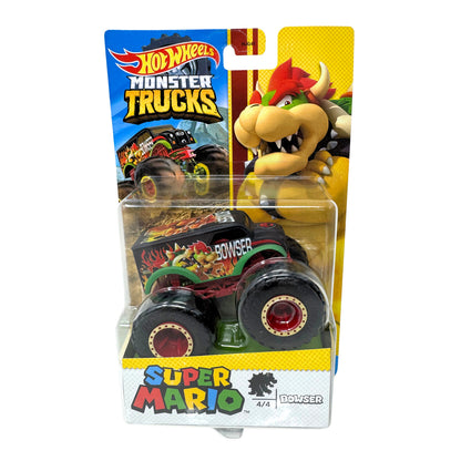 2022 Super Mario Hot Wheels Monster Trucks Mario LUIGI Bowser Yoshi COMPLETE SET