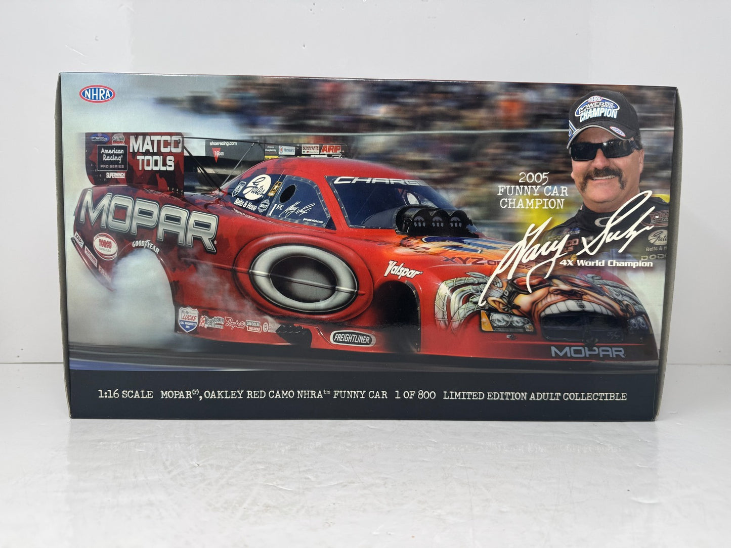 Milestone Gary Scelzi NHRA Oakley Red Camo Dodge Stratus Funny Car 1:16 Scale