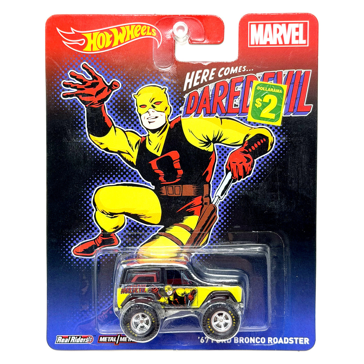 Hot Wheels Marvel Daredevil 1967 Ford Bronco Roadster 1:64 Real Riders