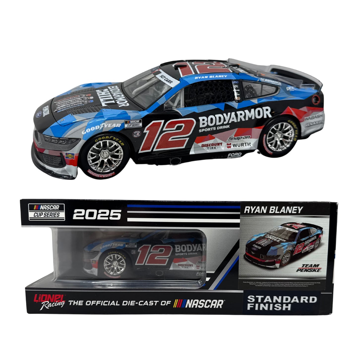 Lionel Nascar #12 Ryan Blaney BodyArmor Chill 2025 Mustang 1:24 Diecast