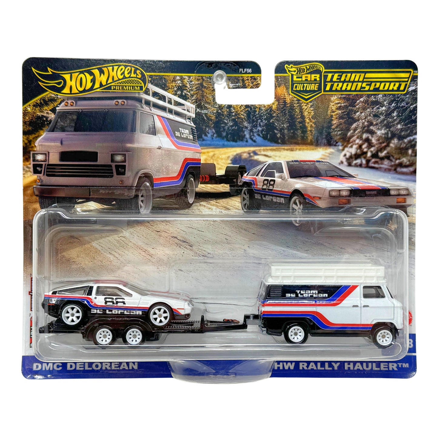 Hot Wheels Team Transport #78 DMC Delorean & HW Rally Hauler 1:64 Diecast
