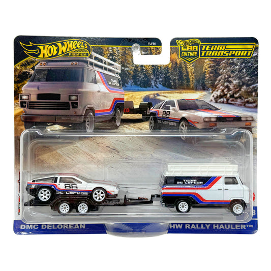 Hot Wheels Team Transport #78 DMC Delorean & HW Rally Hauler 1:64 Diecast