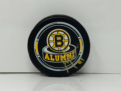 Guy Larose Boston Bruins Alumni Signed NHL Autograph Puck Gold Auto
