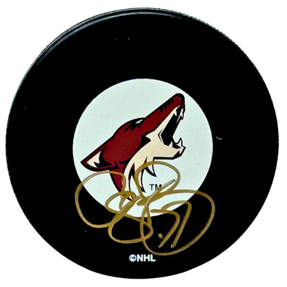 Cliff Ronning Phoenix Coyotes Signed NHL Autograph Puck Gold Auto