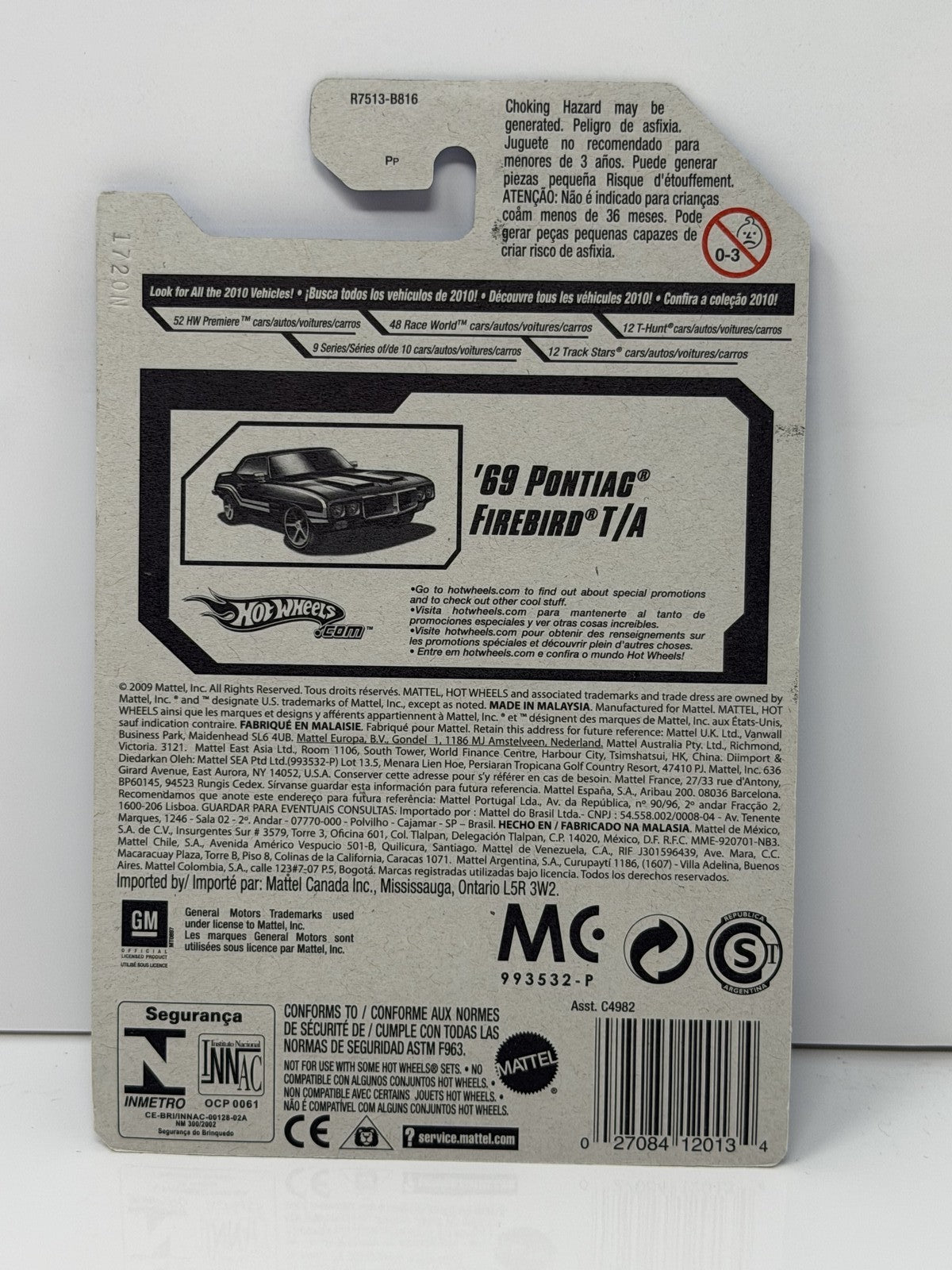 Hot Wheels Muscle Mania 1969 Pontiac Firebird T/A 1:64 Diecast Teal V2