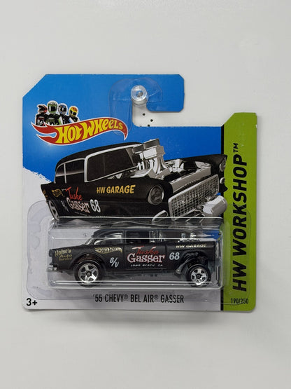 Hot Wheels HW Workshop 1955 Chevy Bel Air Gasser Black 1:64 Diecast Short Card