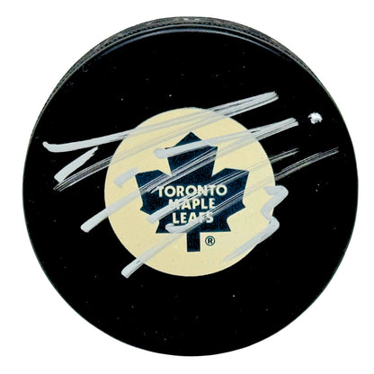 Dion Phaneuf Toronto Maple Leafs Signed NHL Autograph Puck Silver Auto