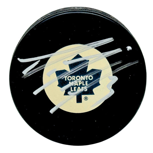 Dion Phaneuf Toronto Maple Leafs Signed NHL Autograph Puck Silver Auto