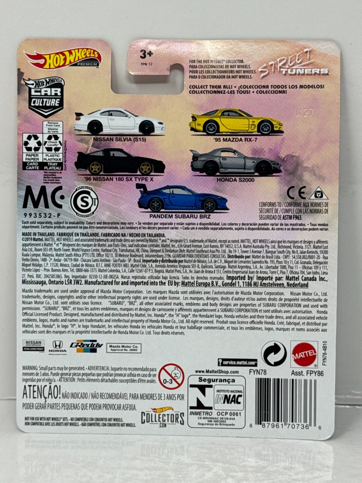 Hot Wheels Premium Street Tuners 1996 Nissan 180SX Type X 1:64 Diecast