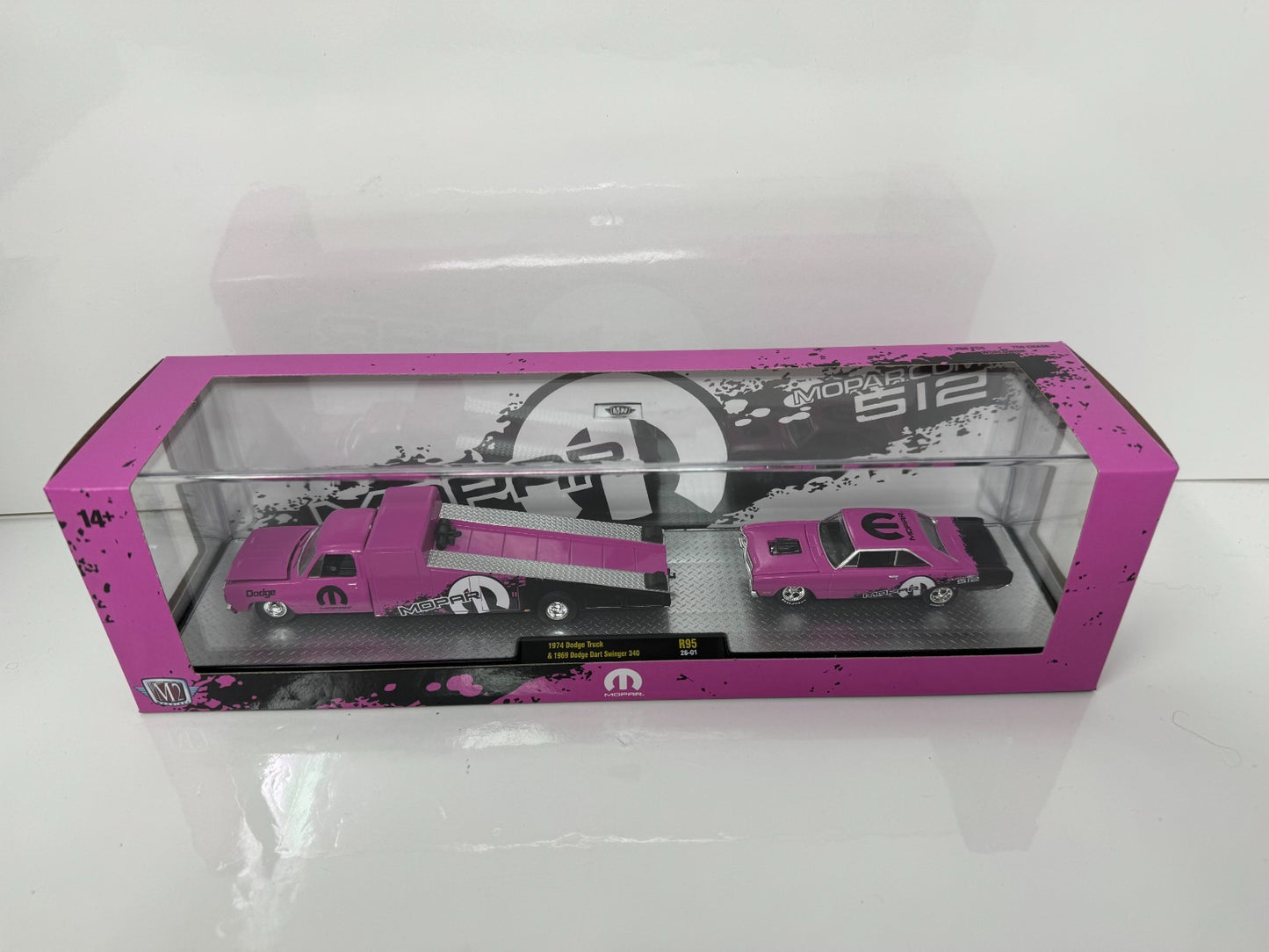 M2 Machines Mopar 1974 Dodge Truck & 1969 Dodge Dart Swinger 340 1:64 Diecast