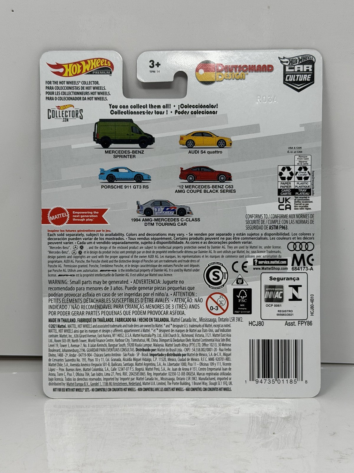 Hot Wheels Premium Deutschland Design 1994 AMG-Mercedes C-Class DTM 1:64 Diecast