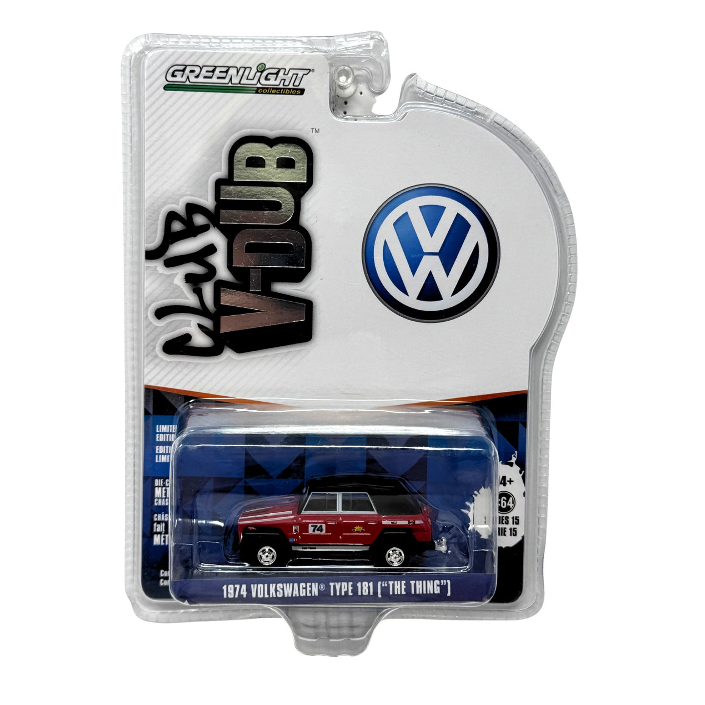 Greenlight Club V-Dub 1974 Volkswagen Type 181 The Thing 1:64 Diecast Red