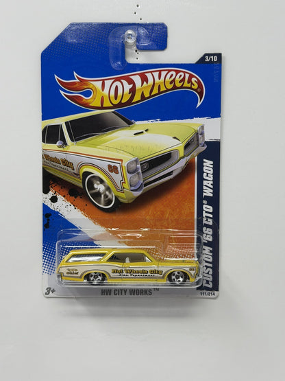 Hot Wheels HW City Works Custom 1966 Pontiac GTO Wagon 1:64 Diecast Yellow