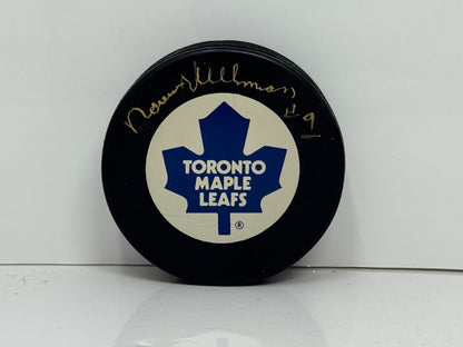 Norm Ullman Toronto Maple Leafs Signed NHL Autograph Puck Gold Auto