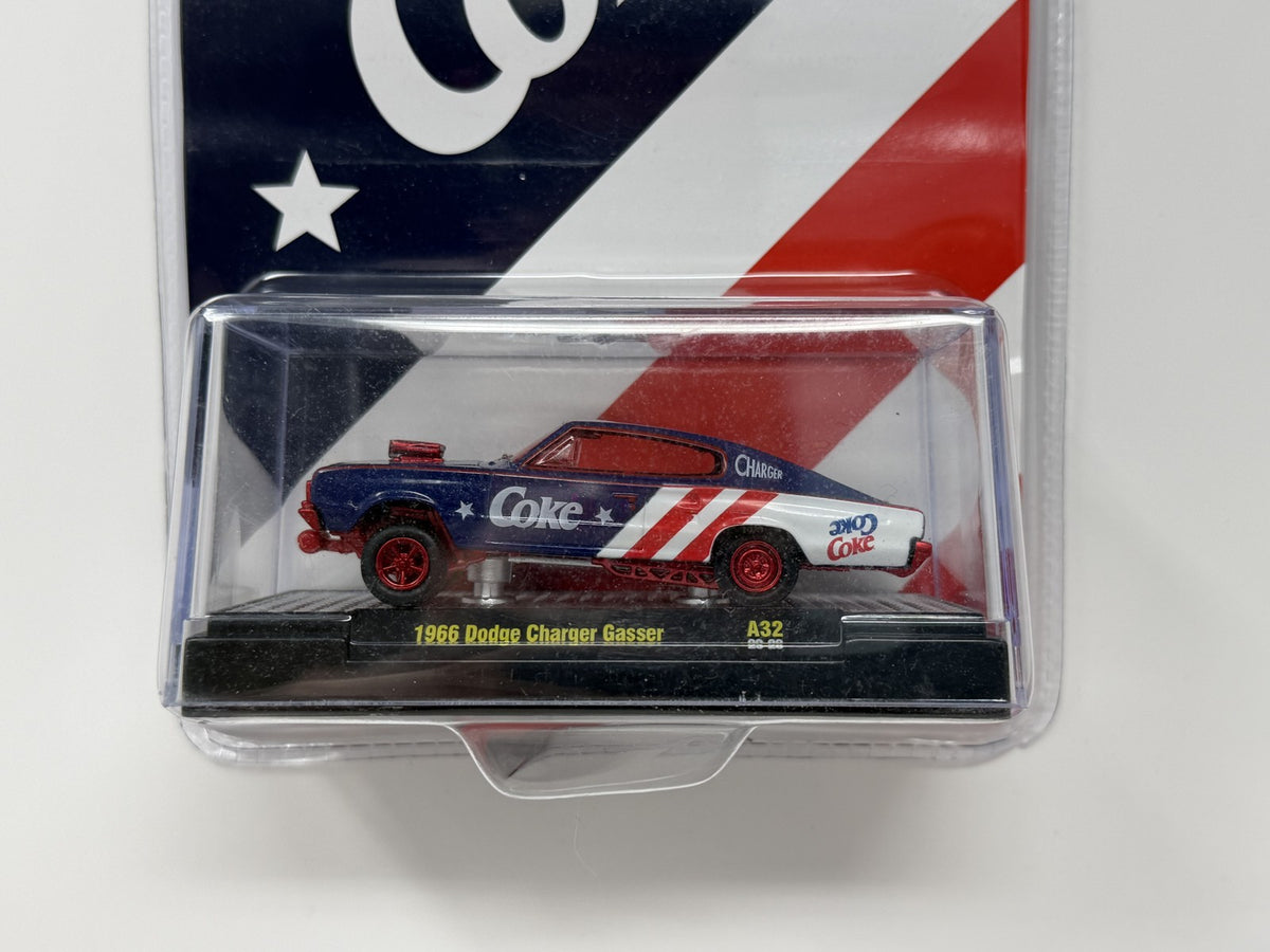 M2 Machines Coke 1966 Dodge Charger Gasser CHASE 1:64 Diecast Blue