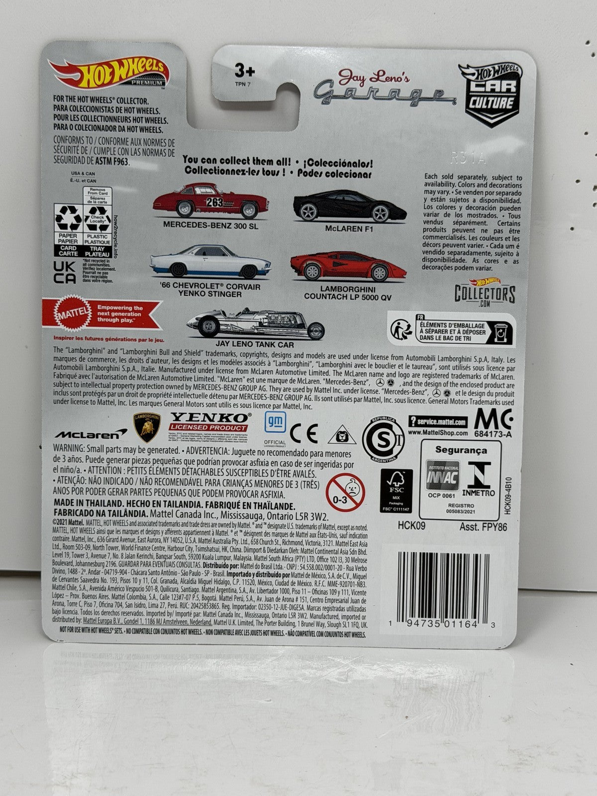 Hot Wheels Premium Jay Leno Garage Lamborghini Countach LP 5000 QV 1:64 Diecast