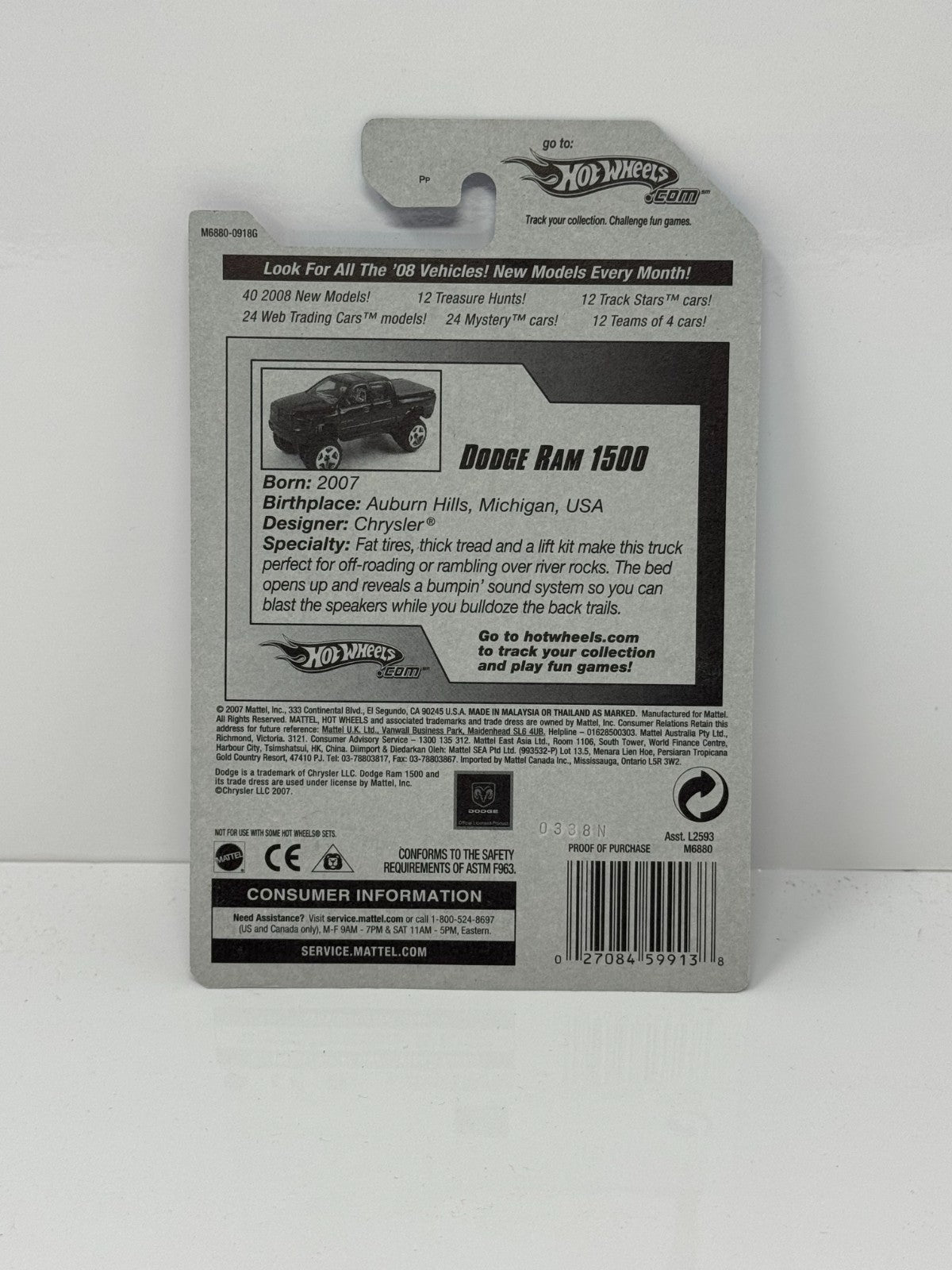 Hot Wheels Team Hot Trucks Dodge Ram 1500 Pickup 1:64 Diecast Factory Sealed