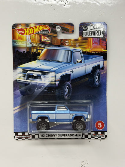 Hot Wheels Premium Boulevard #5 1983 Chevrolet Silverado 4x4 1:64 Diecast
