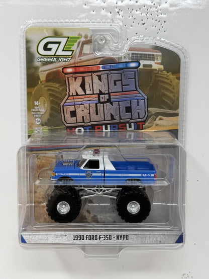 Greenlight Kings of Crunch Hot Pursuit 1990 Ford F-350 NYPD 1:64 Diecast