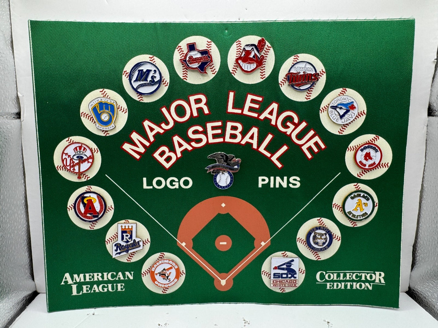 MLB Major League Baseball Logo Pins Display Set Collector Edition