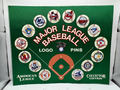 MLB Major League Baseball Logo Pins Display Set Collector Edition