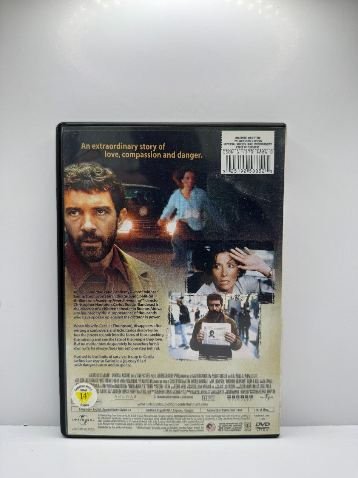 Imagining Argentina (DVD) Antonio Banderas Drama