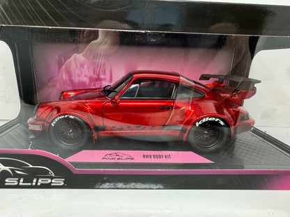 Jada Pink Slips Porsche 911 RWB Body Kit Red Chrome 1:18 Diecast