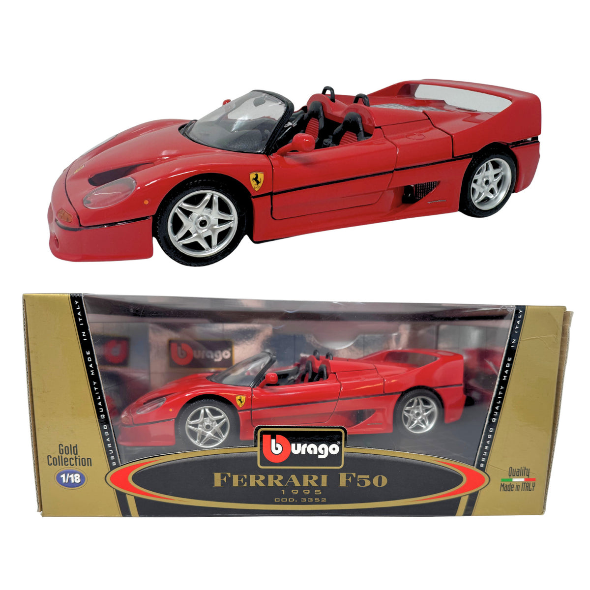 Bburago 1995 Ferrari F50 1:18 Diecast Gold Collection